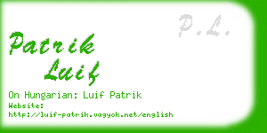 patrik luif business card